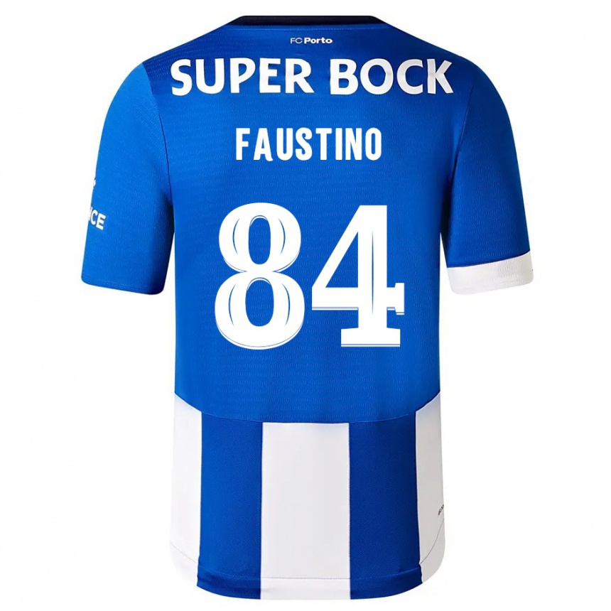 Damen Fußball Levi Faustino #84 Blau Weiss Heimtrikot Trikot 2023/24 T-Shirt Luxemburg