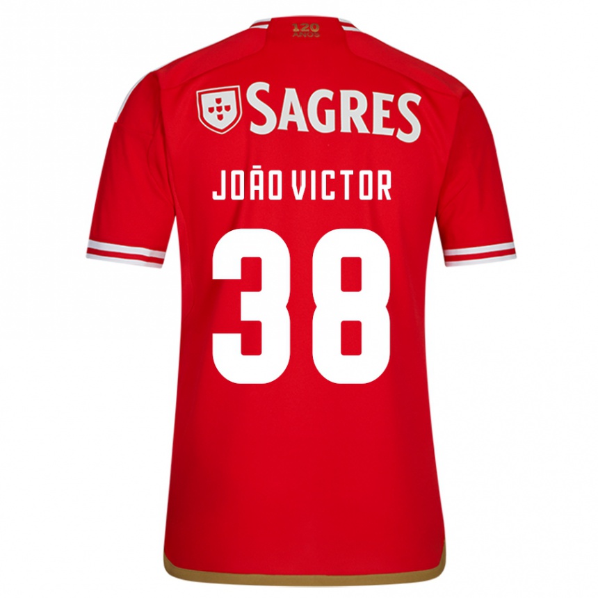 Damen Fußball Joao Victor #38 Rot Heimtrikot Trikot 2023/24 T-Shirt Luxemburg