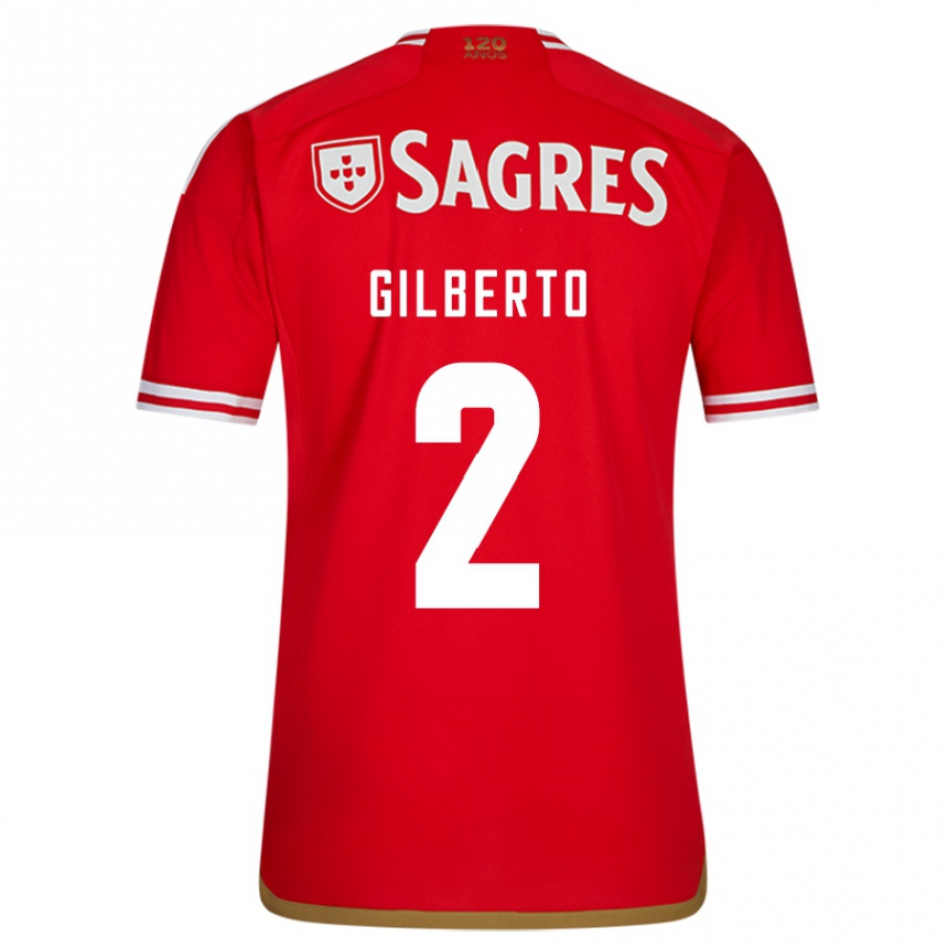 Damen Fußball Gilberto #2 Rot Heimtrikot Trikot 2023/24 T-Shirt Luxemburg