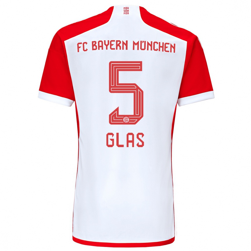 Damen Fußball Hanna Glas #5 Rot-Weiss Heimtrikot Trikot 2023/24 T-Shirt Luxemburg