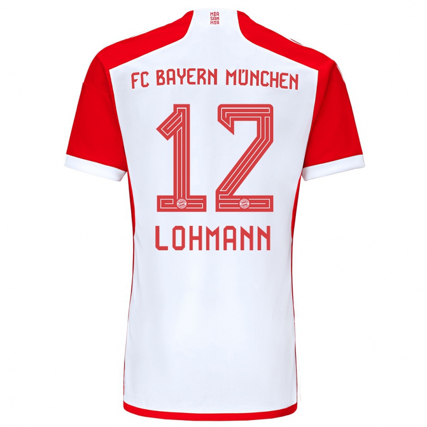 Damen Fußball Sydney Lohmann #12 Rot-Weiss Heimtrikot Trikot 2023/24 T-Shirt Luxemburg