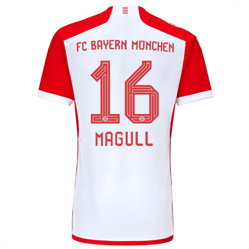 Damen Fußball Lina Magull #16 Rot-Weiss Heimtrikot Trikot 2023/24 T-Shirt Luxemburg