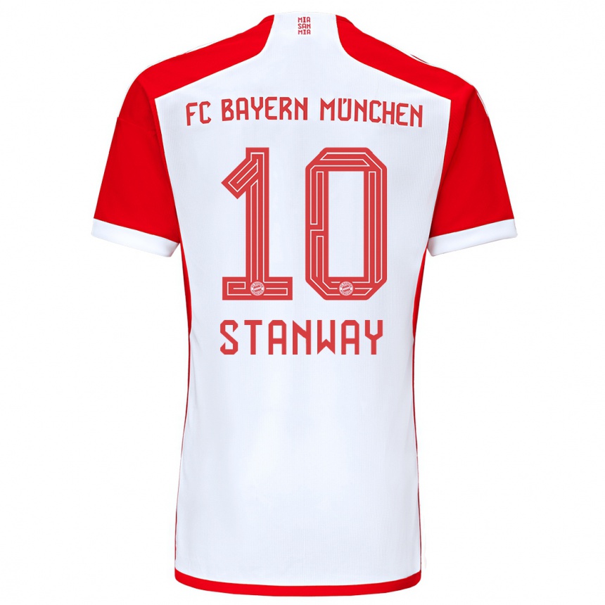 Damen Fußball Georgia Stanway #10 Rot-Weiss Heimtrikot Trikot 2023/24 T-Shirt Luxemburg