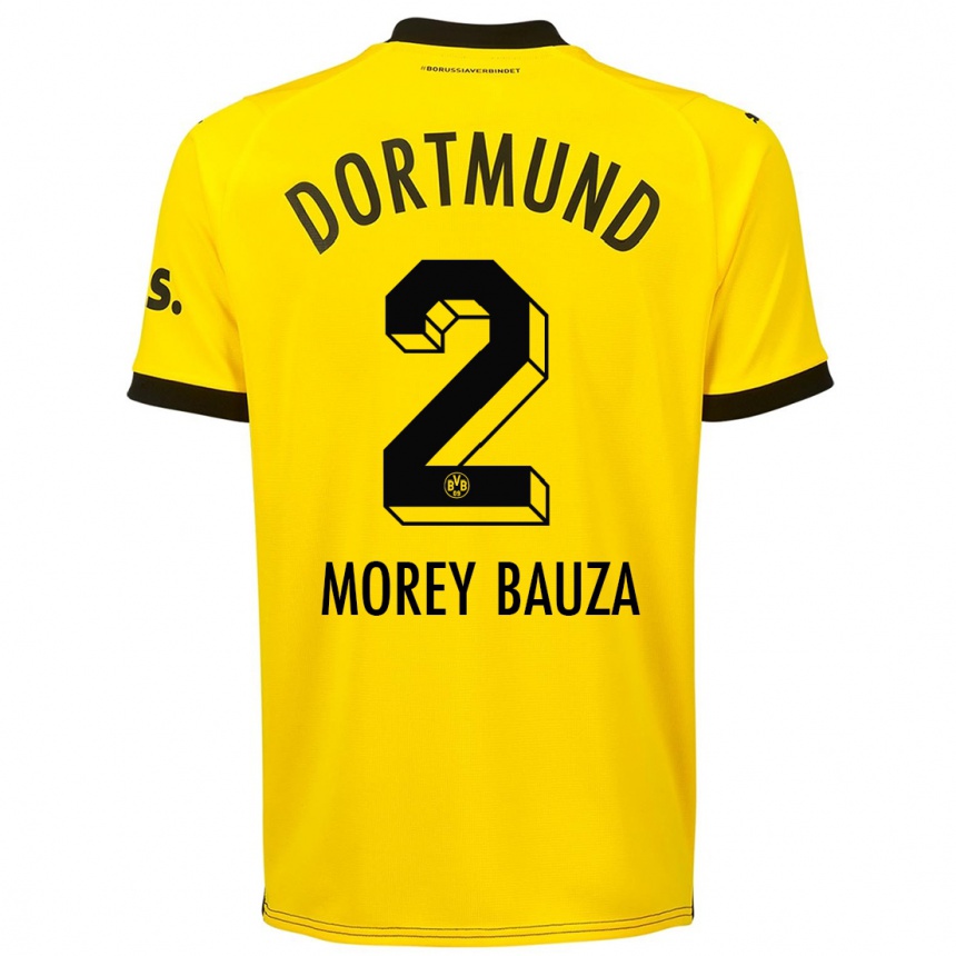 Damen Fußball Mateu Morey Bauza #2 Gelb Heimtrikot Trikot 2023/24 T-Shirt Luxemburg