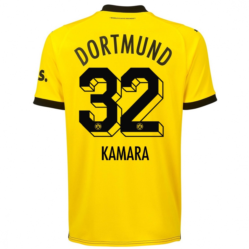 Damen Fußball Abdoulaye Kamara #32 Gelb Heimtrikot Trikot 2023/24 T-Shirt Luxemburg