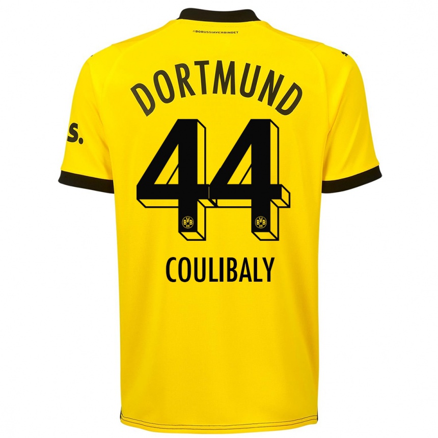 Damen Fußball Soumaila Coulibaly #44 Gelb Heimtrikot Trikot 2023/24 T-Shirt Luxemburg