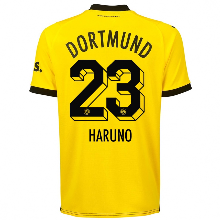 Damen Fußball Sasaki Haruno #23 Gelb Heimtrikot Trikot 2023/24 T-Shirt Luxemburg