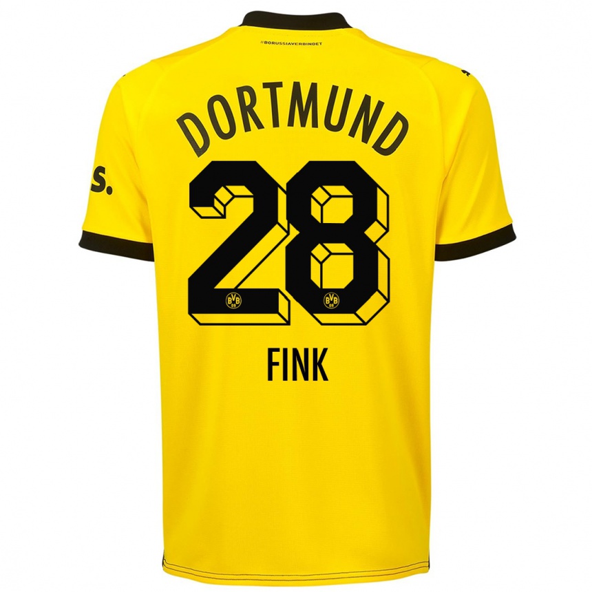 Damen Fußball Bradley Fink #28 Gelb Heimtrikot Trikot 2023/24 T-Shirt Luxemburg