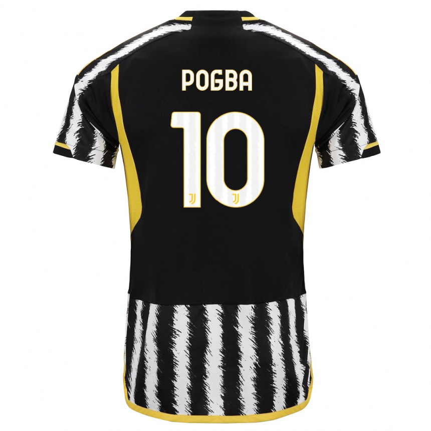 Damen Fußball Paul Pogba #10 Schwarz-Weiss Heimtrikot Trikot 2023/24 T-Shirt Luxemburg