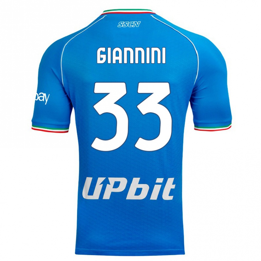 Damen Fußball Enrico Giannini #33 Himmelblau Heimtrikot Trikot 2023/24 T-Shirt Luxemburg