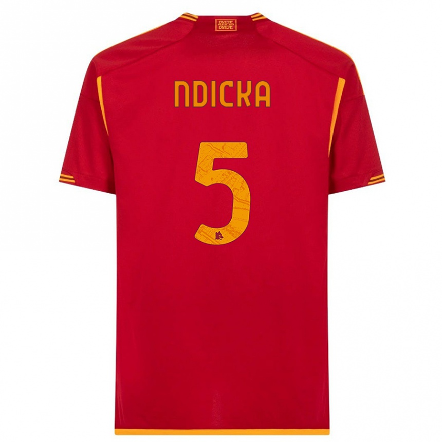 Damen Fußball Evan Ndicka #5 Rot Heimtrikot Trikot 2023/24 T-Shirt Luxemburg