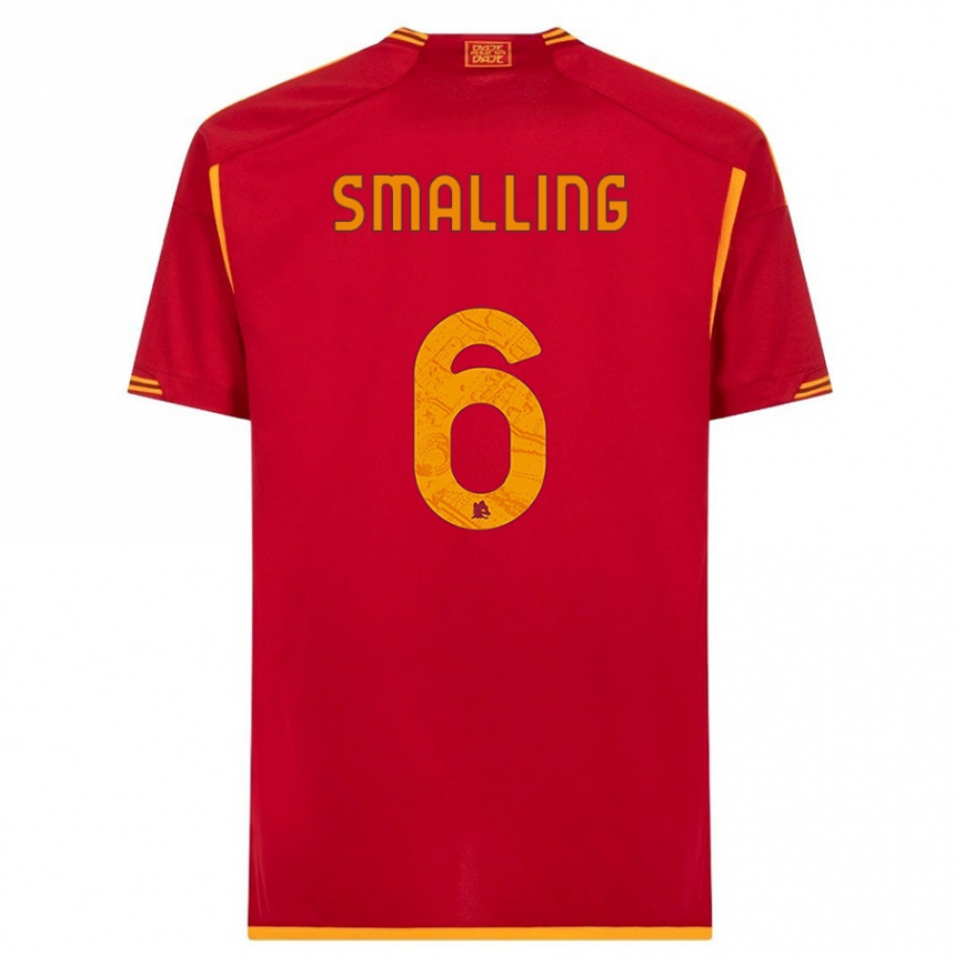 Damen Fußball Chris Smalling #6 Rot Heimtrikot Trikot 2023/24 T-Shirt Luxemburg