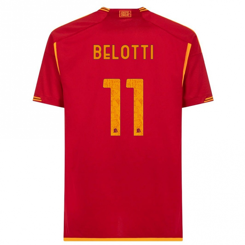 Damen Fußball Andrea Belotti #11 Rot Heimtrikot Trikot 2023/24 T-Shirt Luxemburg