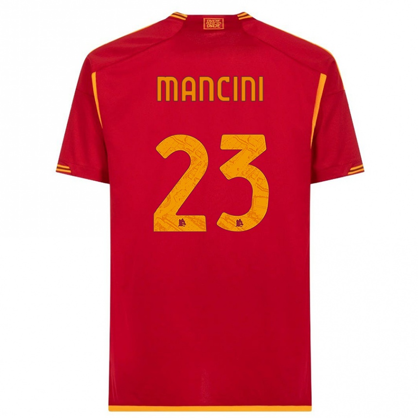 Damen Fußball Gianluca Mancini #23 Rot Heimtrikot Trikot 2023/24 T-Shirt Luxemburg