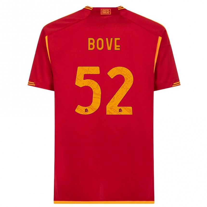 Damen Fußball Edoardo Bove #52 Rot Heimtrikot Trikot 2023/24 T-Shirt Luxemburg