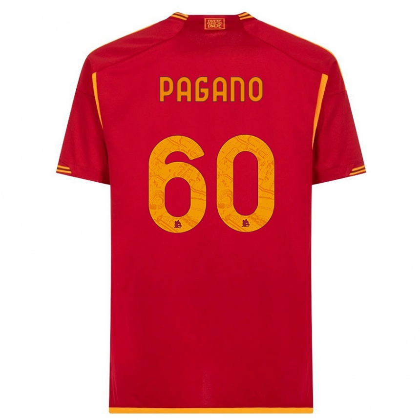 Damen Fußball Riccardo Pagano #60 Rot Heimtrikot Trikot 2023/24 T-Shirt Luxemburg