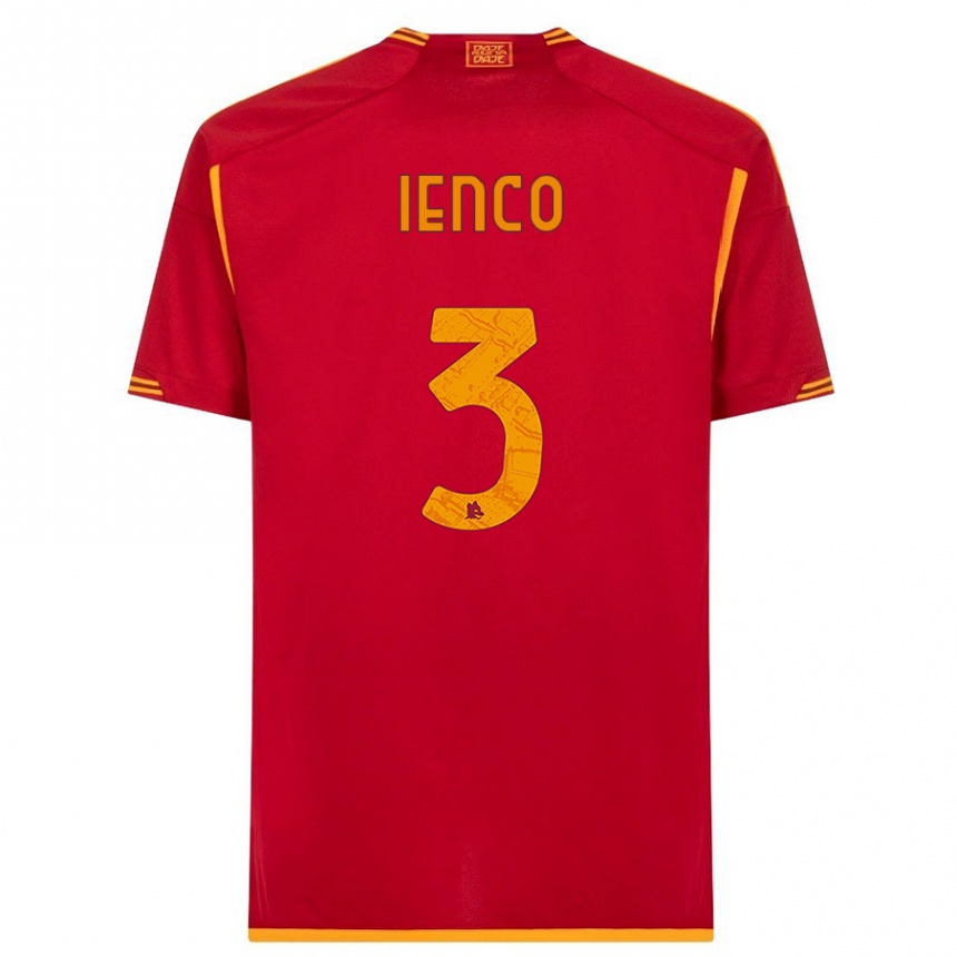 Damen Fußball Simone Ienco #3 Rot Heimtrikot Trikot 2023/24 T-Shirt Luxemburg