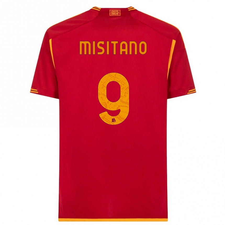 Damen Fußball Giulio Misitano #9 Rot Heimtrikot Trikot 2023/24 T-Shirt Luxemburg