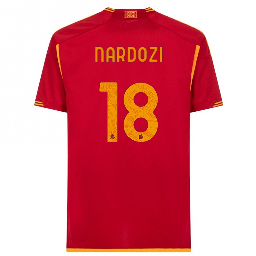 Damen Fußball Manuel Nardozi #18 Rot Heimtrikot Trikot 2023/24 T-Shirt Luxemburg