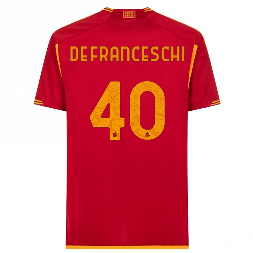 Damen Fußball Leonardo De Franceschi #40 Rot Heimtrikot Trikot 2023/24 T-Shirt Luxemburg