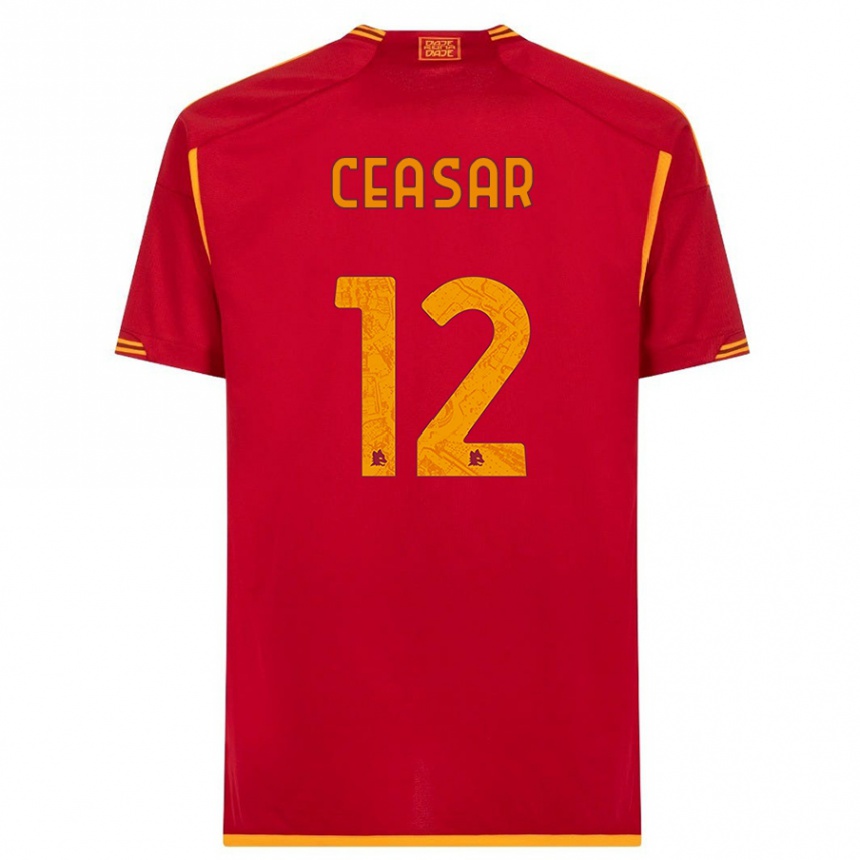 Damen Fußball Camelia Ceasar #12 Rot Heimtrikot Trikot 2023/24 T-Shirt Luxemburg