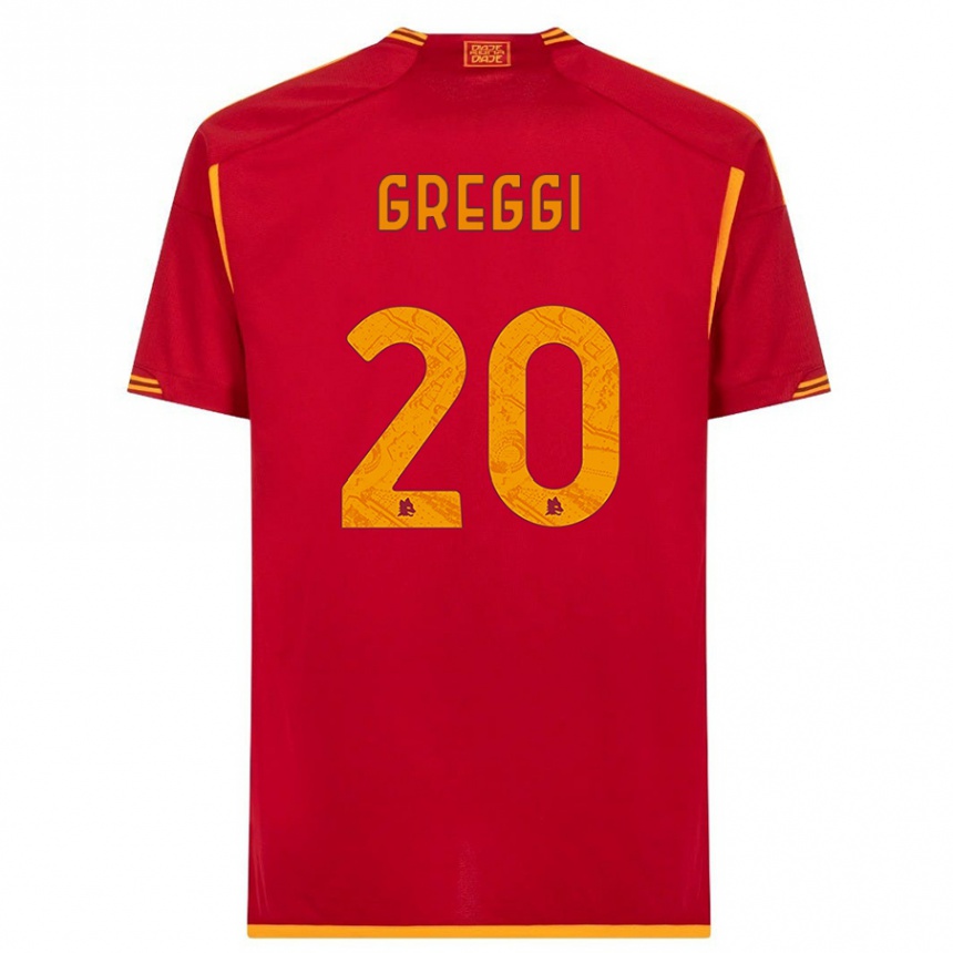 Damen Fußball Giada Greggi #20 Rot Heimtrikot Trikot 2023/24 T-Shirt Luxemburg