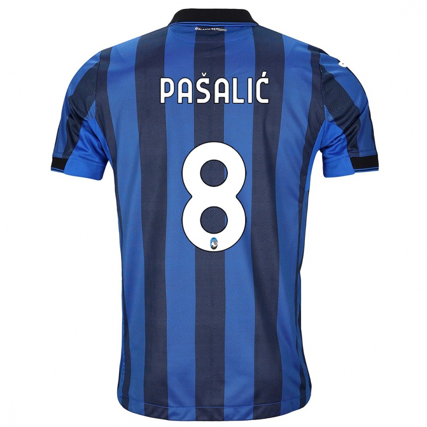 Damen Fußball Mario Pasalic #8 Schwarz Blau Heimtrikot Trikot 2023/24 T-Shirt Luxemburg