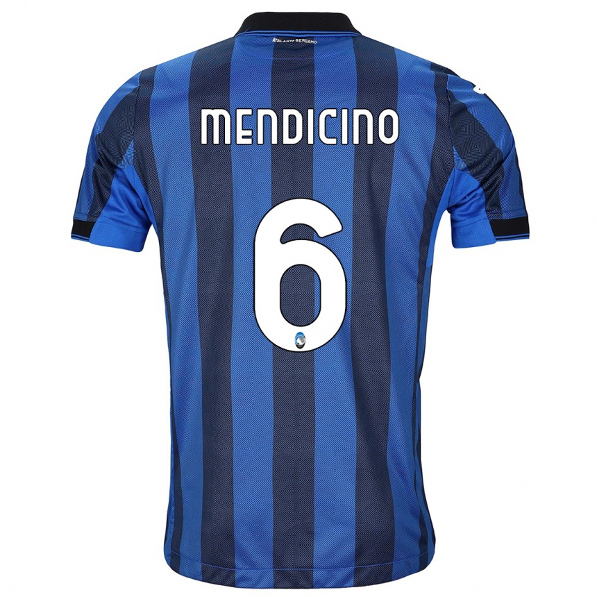 Damen Fußball Leonardo Mendicino #6 Schwarz Blau Heimtrikot Trikot 2023/24 T-Shirt Luxemburg