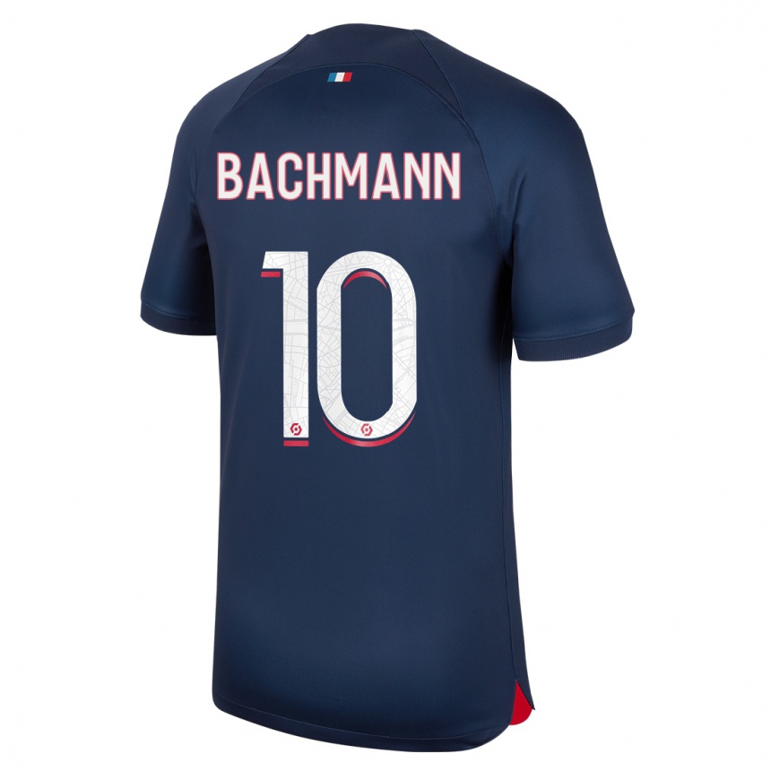 Damen Fußball Ramona Bachmann #10 Blau Rot Heimtrikot Trikot 2023/24 T-Shirt Luxemburg