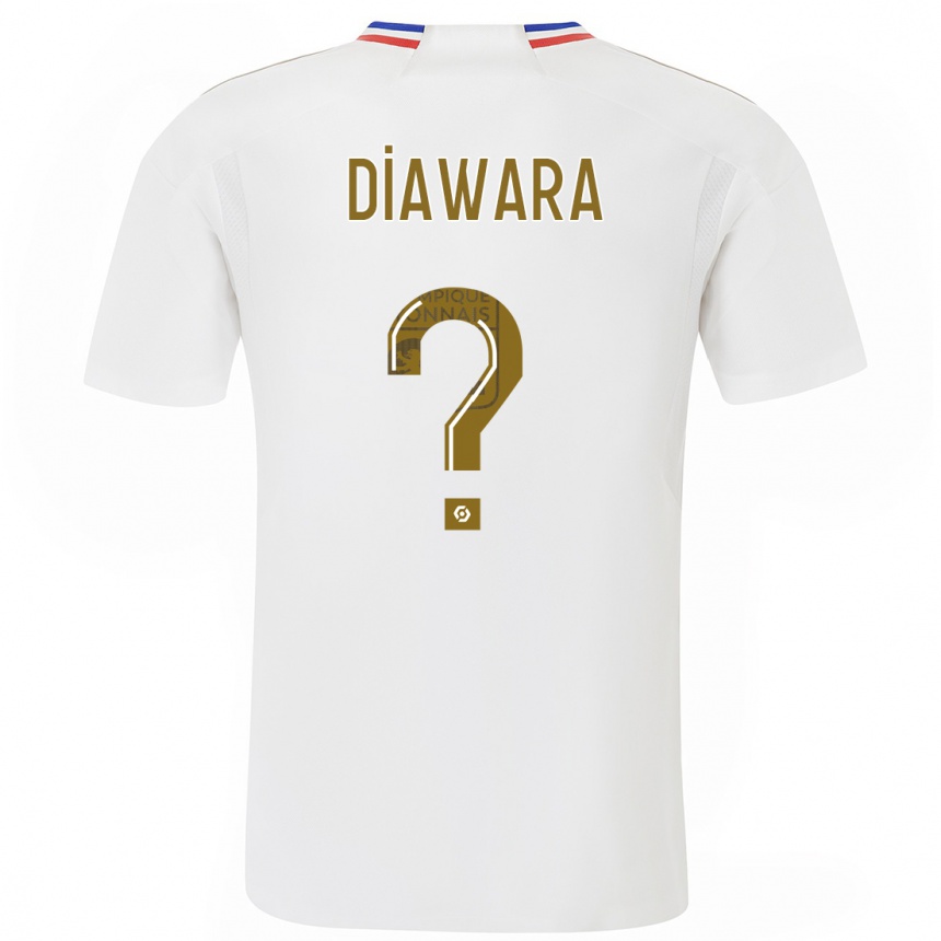Damen Fußball Mahamadou Diawara #0 Weiß Heimtrikot Trikot 2023/24 T-Shirt Luxemburg
