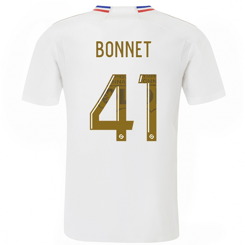 Damen Fußball Noam Bonnet #41 Weiß Heimtrikot Trikot 2023/24 T-Shirt Luxemburg
