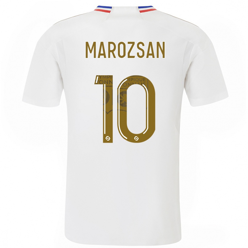 Damen Fußball Dzsenifer Marozsan #10 Weiß Heimtrikot Trikot 2023/24 T-Shirt Luxemburg