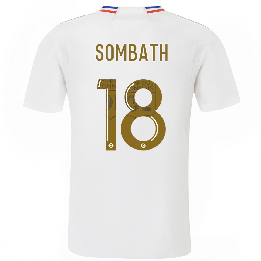Damen Fußball Alice Sombath #18 Weiß Heimtrikot Trikot 2023/24 T-Shirt Luxemburg