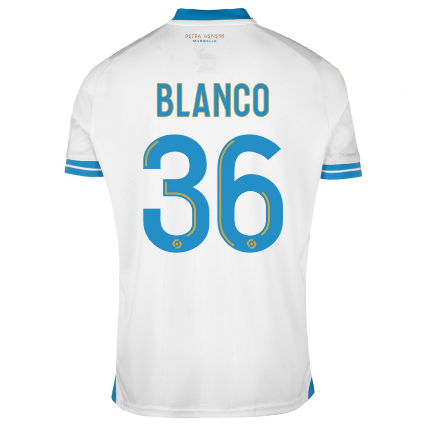 Damen Fußball Ruben Blanco #36 Weiß Heimtrikot Trikot 2023/24 T-Shirt Luxemburg