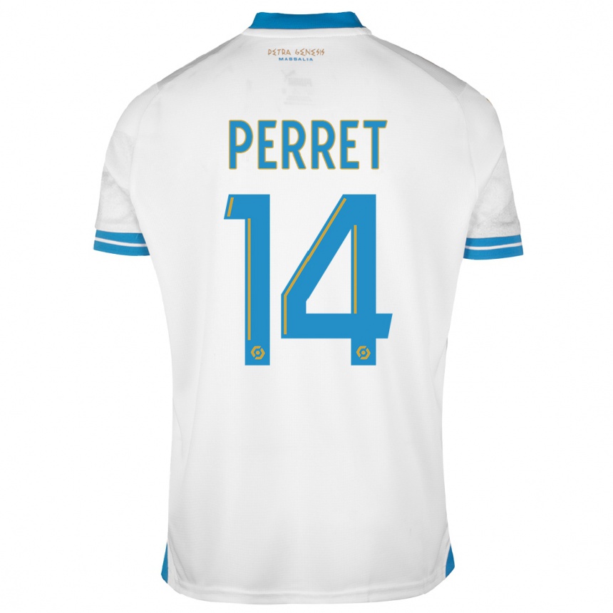 Damen Fußball Jenny Perret #14 Weiß Heimtrikot Trikot 2023/24 T-Shirt Luxemburg