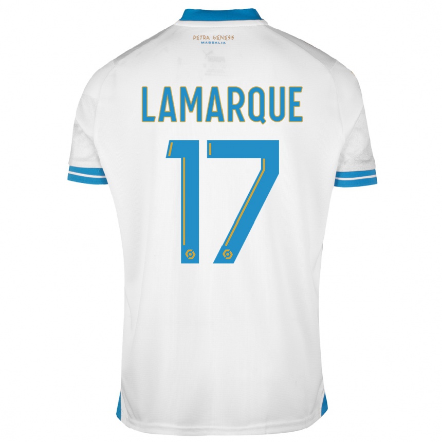 Damen Fußball Alais Lamarque #17 Weiß Heimtrikot Trikot 2023/24 T-Shirt Luxemburg