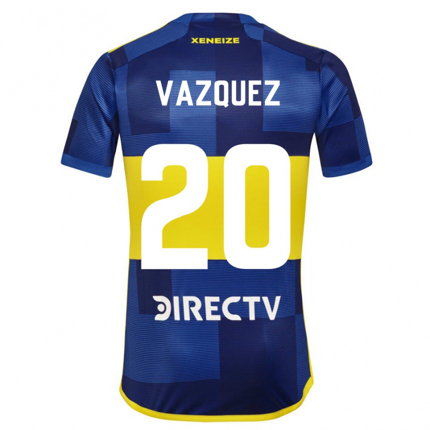 Damen Fußball Constanza Vazquez #20 Dunkelblau Gelb Heimtrikot Trikot 2023/24 T-Shirt Luxemburg