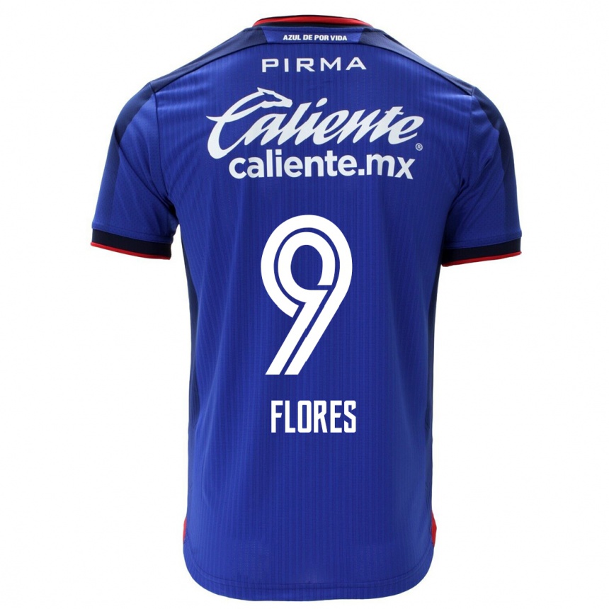 Damen Fußball Daniela Flores #9 Blau Heimtrikot Trikot 2023/24 T-Shirt Luxemburg