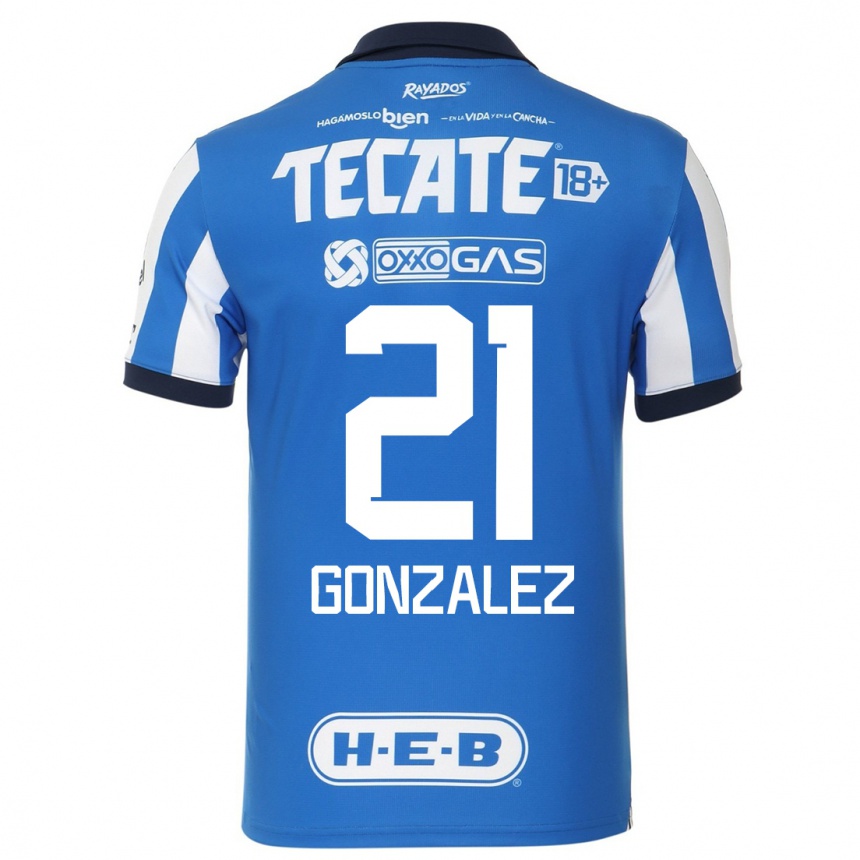Damen Fußball Alfonso Gonzalez #21 Blau Weiss Heimtrikot Trikot 2023/24 T-Shirt Luxemburg