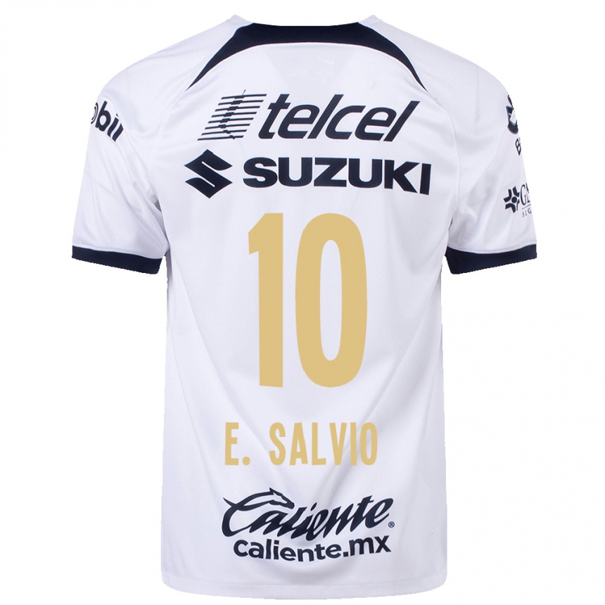 Damen Fußball Eduardo Salvio #10 Weiß Heimtrikot Trikot 2023/24 T-Shirt Luxemburg
