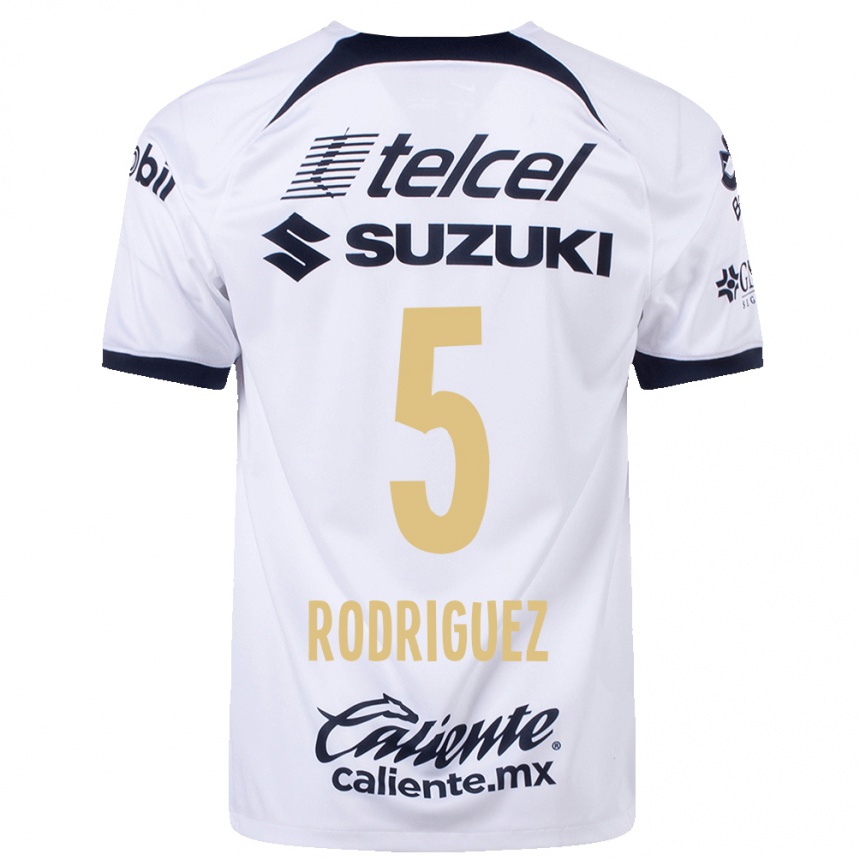 Damen Fußball Jeronimo Rodriguez #5 Weiß Heimtrikot Trikot 2023/24 T-Shirt Luxemburg