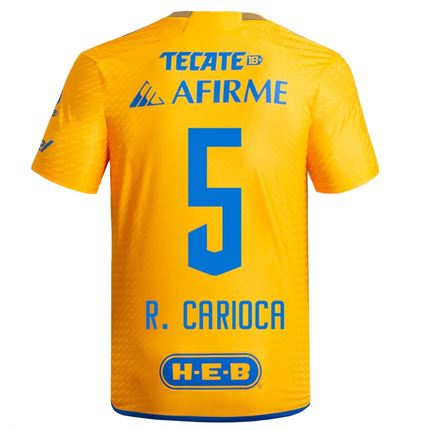 Damen Fußball Rafael Carioca #5 Gelb Heimtrikot Trikot 2023/24 T-Shirt Luxemburg