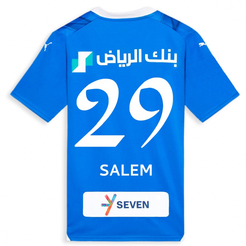 Damen Fußball Salem Al-Dawsari #29 Blau Heimtrikot Trikot 2023/24 T-Shirt Luxemburg