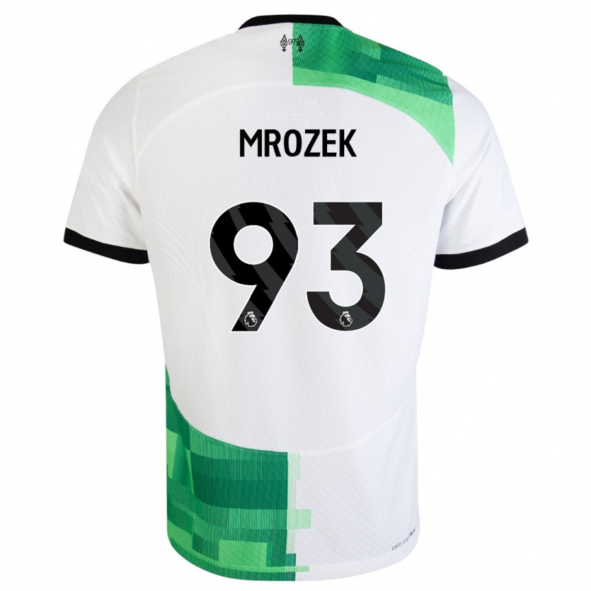 Damen Fußball Fabian Mrozek #93 Weiß Grün Auswärtstrikot Trikot 2023/24 T-Shirt Luxemburg