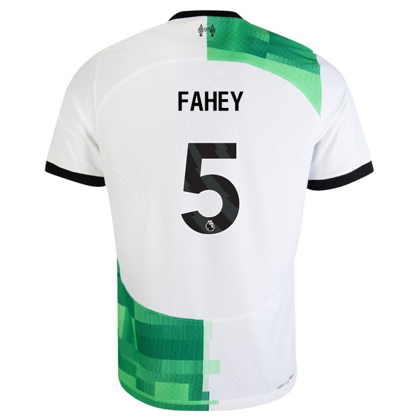 Damen Fußball Niamh Fahey #5 Weiß Grün Auswärtstrikot Trikot 2023/24 T-Shirt Luxemburg