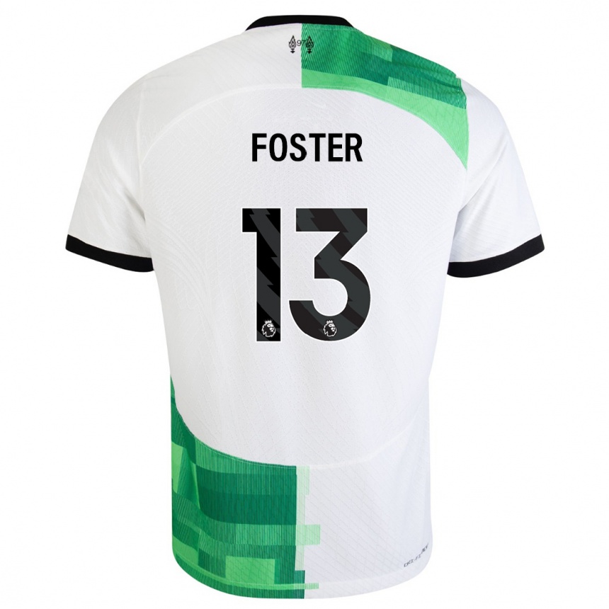 Damen Fußball Rylee Foster #13 Weiß Grün Auswärtstrikot Trikot 2023/24 T-Shirt Luxemburg