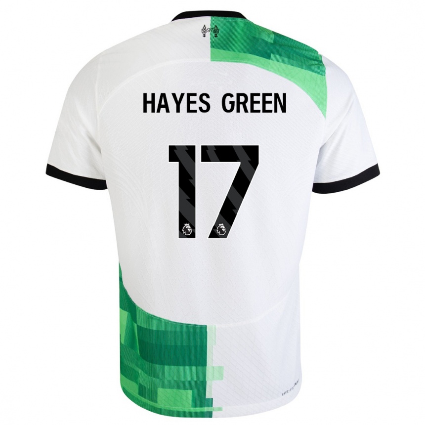 Damen Fußball Charlie Hayes-Green #17 Weiß Grün Auswärtstrikot Trikot 2023/24 T-Shirt Luxemburg