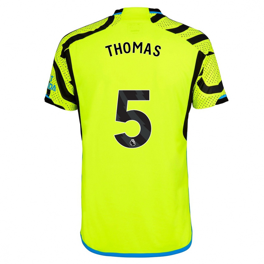 Damen Fußball Thomas Partey #5 Gelb Auswärtstrikot Trikot 2023/24 T-Shirt Luxemburg