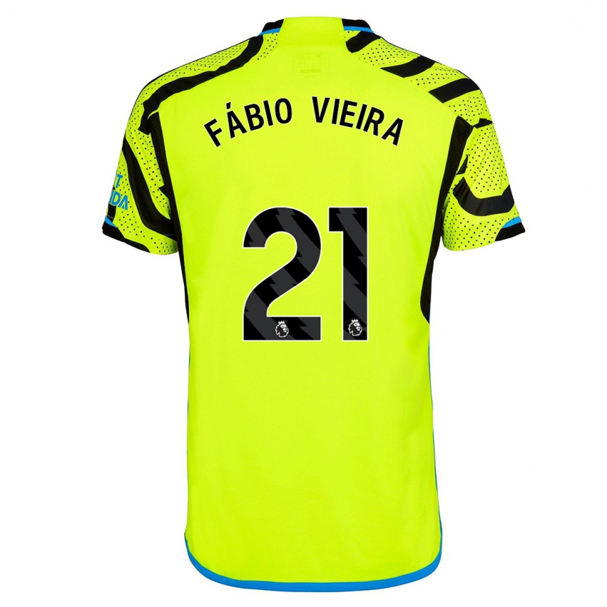 Damen Fußball Fabio Vieira #21 Gelb Auswärtstrikot Trikot 2023/24 T-Shirt Luxemburg