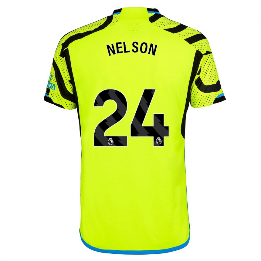 Damen Fußball Reiss Nelson #24 Gelb Auswärtstrikot Trikot 2023/24 T-Shirt Luxemburg